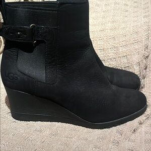 UGG Women's Black Wedge Boots